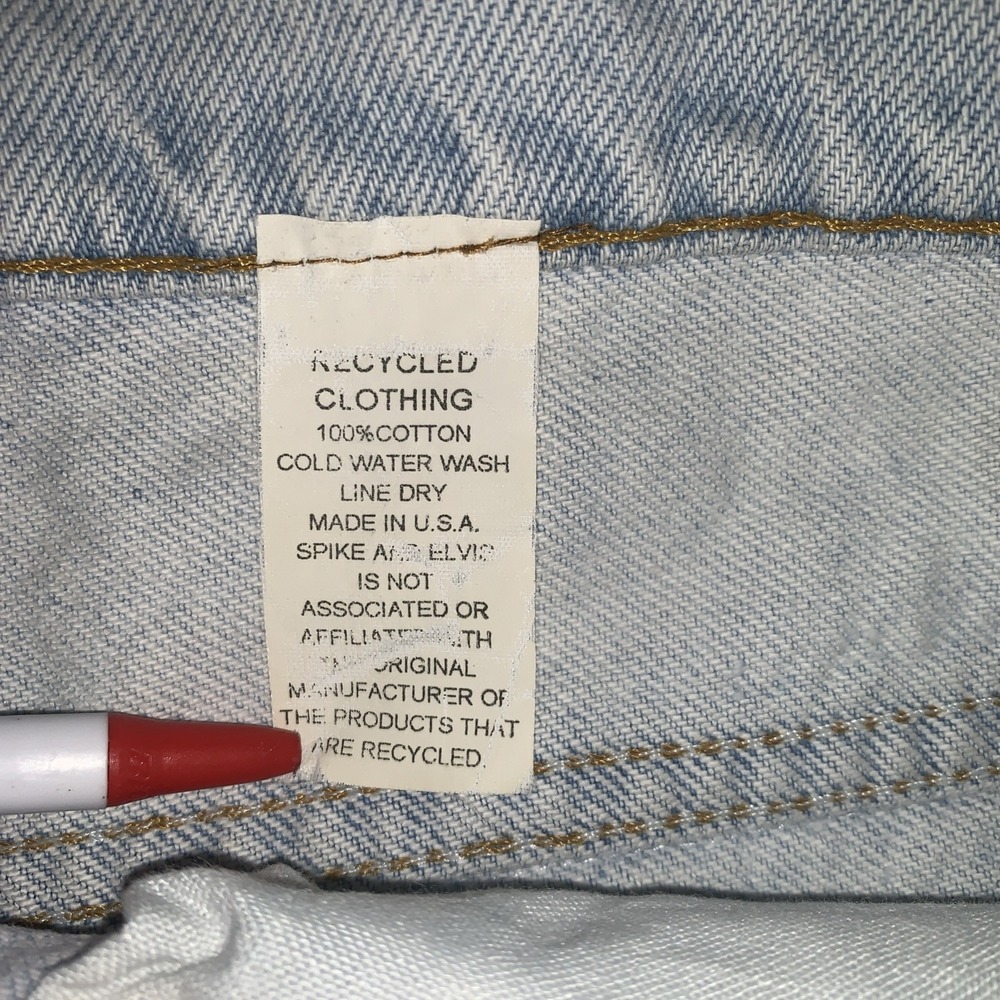 VTG Levis USA Flag Reworked High Rise Cut Off frayed Denim Shorts Distressed 30" - Picture 9 of 13